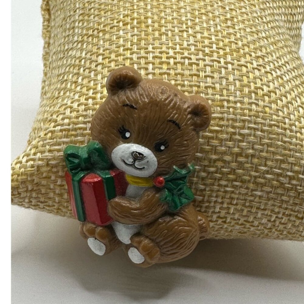 Russ Christmas Holiday Gift Bear Brooch